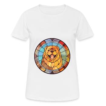 Chow Chow Hunderasse Buntes Glas Buntes Wasserco - Frauen T-Shirt atmungsaktiv - Weiß - Vorne - AI Model Female 172 dark (172cm)