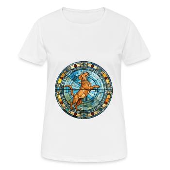 Cordoba chien de combat race vitrail coloré - T-shirt respirant Femme - blanc - Devant - AI Model Female 172 dark (172cm)