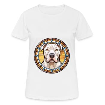 Dogue Argentino chien race vitrail coloré Wa - T-shirt respirant Femme - blanc - Devant - AI Model Female 172 dark (172cm)