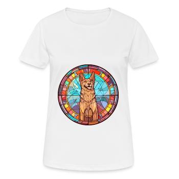 Tchécoslovaque chien-loup chien race vitrail Co - T-shirt respirant Femme - blanc - Devant - AI Model Female 172 dark (172cm)