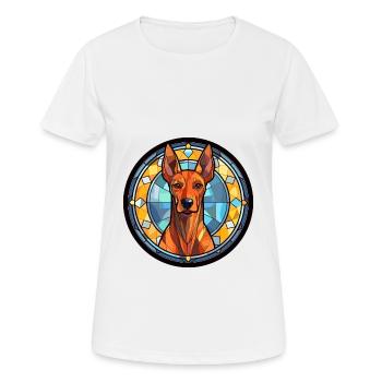 Doberman Pinscher chien race vitrail coloré - T-shirt respirant Femme - blanc - Devant - AI Model Female 172 dark (172cm)
