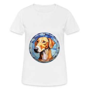 Kretische Hunderasse Buntes Glas - Frauen T-Shirt atmungsaktiv - Weiß - Vorne - AI Model Female 172 dark (172cm)