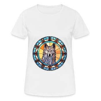 Tchécoslovaque chien-loup chien race vitrail couleur - T-shirt respirant Femme - blanc - Devant - AI Model Female 172 dark (172cm)