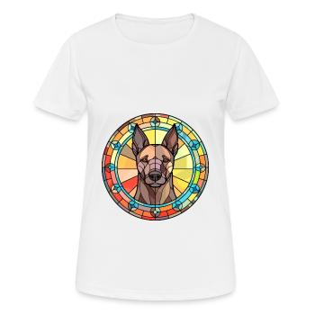 Dutch Shepherd Dog Breed Stained Glass Colorful Wa - Women's Breathable T-Shirt - white - Front - AI Model Female 172 dark (172cm)
