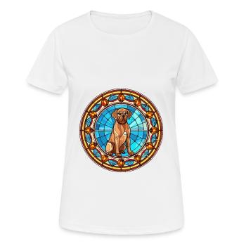 Dutch Smoushond Dog Breed Stained Glass Colorful W - Women's Breathable T-Shirt - white - Front - AI Model Female 172 dark (172cm)