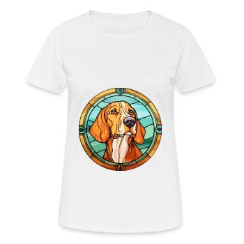 Finnish Hound Dog Breed Stained Glass Colorful Wat - Women's Breathable T-Shirt - white - Front - AI Model Female 172 dark (172cm)
