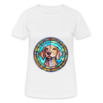 Gascogne Saintongeois Hunderasse Buntglas Farbe - Frauen T-Shirt atmungsaktiv - Weiß - Vorne - AI Model Female 172 dark (172cm)