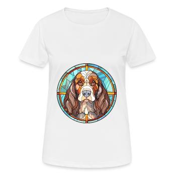 Épagneul allemand chien race vitrail coloré Wa - T-shirt respirant Femme - blanc - Devant - AI Model Female 172 dark (172cm)