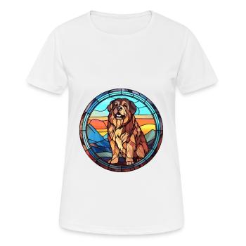 Estrela Mountain Dog race vitrail coloré - T-shirt respirant Femme - blanc - Devant - AI Model Female 172 dark (172cm)