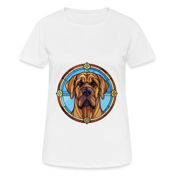 Brasileiro chien race vitrail coloré waterc - T-shirt respirant Femme - blanc - Devant - AI Model Female 172 dark (172cm)