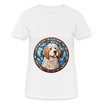 Allemand moutonniche chien race vitrail Colorfu - T-shirt respirant Femme - blanc - Devant - AI Model Female 172 dark (172cm)