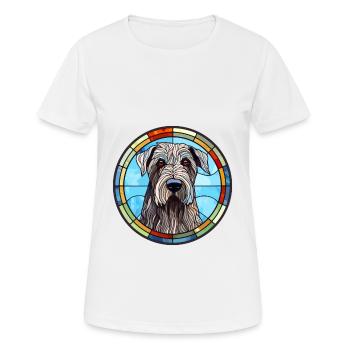 Schnauzer géant chien race vitrail coloré W - T-shirt respirant Femme - blanc - Devant - AI Model Female 172 dark (172cm)