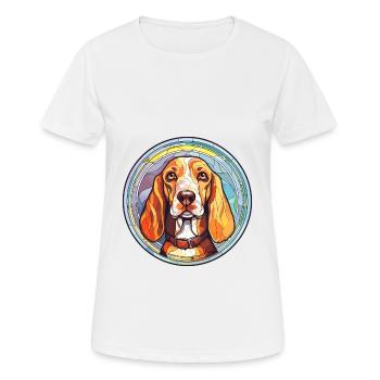 Estnischer Jagdhund Rasse Buntes Glas Bunt Wa - Frauen T-Shirt atmungsaktiv - Weiß - Vorne - AI Model Female 172 dark (172cm)