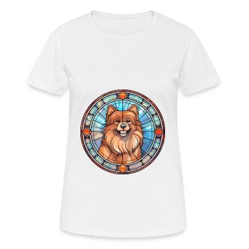 Eurasier Dog Breed Stained Glass Colorful Watercol - Women's Breathable T-Shirt - white - Front - AI Model Female 172 dark (172cm)