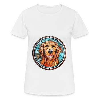 Fauve De Bretagne Dog Breed Stained Glass Colorful - Women's Breathable T-Shirt - white - Front - AI Model Female 172 dark (172cm)