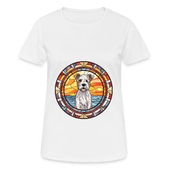 Gull Terrier Dog Breed Stained Glass Colorful Wate - Women's Breathable T-Shirt - white - Front - AI Model Female 172 dark (172cm)