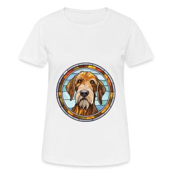 Istrie chien à poil dur chien race vitrail C - T-shirt respirant Femme - blanc - Devant - AI Model Female 172 dark (172cm)