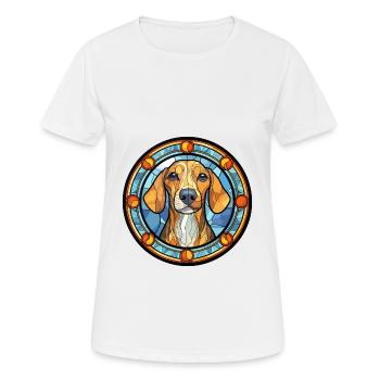 Jamthund Dog Breed Stained Glass Colorful Watercol - Women's Breathable T-Shirt - white - Front - AI Model Female 172 dark (172cm)
