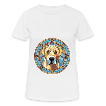 Kangal chien race vitrail aquarelle colorée - T-shirt respirant Femme - blanc - Devant - AI Model Female 172 dark (172cm)