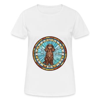 Griffon Nivernais Hunderasse Buntglas Bunt - Frauen T-Shirt atmungsaktiv - Weiß - Vorne - AI Model Female 172 dark (172cm)