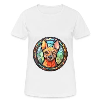 Hygenhund chien race vitrail coloré Waterco - T-shirt respirant Femme - blanc - Devant - AI Model Female 172 dark (172cm)