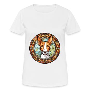 Ibizan Hound Dog Breed Stained Glass Colorful Wate - Women's Breathable T-Shirt - white - Front - AI Model Female 172 dark (172cm)
