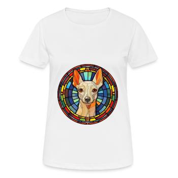 Inca haarlose Hunderasse Buntes Glas Wat - Frauen T-Shirt atmungsaktiv - Weiß - Vorne - AI Model Female 172 dark (172cm)
