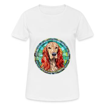 Setter irlandais chien race vitrail coloré Wate - T-shirt respirant Femme - blanc - Devant - AI Model Female 172 dark (172cm)