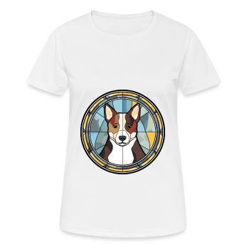 Karelian Bear Dog Breed Stained Glass Colorful Wat - Women's Breathable T-Shirt - white - Front - AI Model Female 172 dark (172cm)
