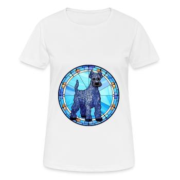 Kerry Blue Terrier Hunderasse Buntglas Colorfu - Frauen T-Shirt atmungsaktiv - Weiß - Vorne - AI Model Female 172 dark (172cm)