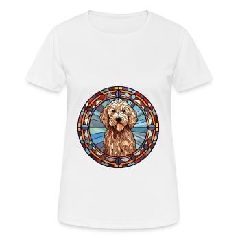 Labradoodle chien race vitrail coloré eau - T-shirt respirant Femme - blanc - Devant - AI Model Female 172 dark (172cm)