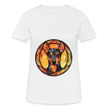 Manchester Terrier chien race vitrail Colorfu - T-shirt respirant Femme - blanc - Devant - AI Model Female 172 dark (172cm)