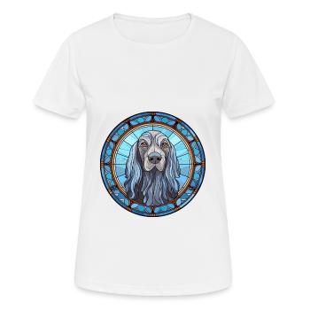 Griffon Bleu De Gascogne chien race vitrail C - T-shirt respirant Femme - blanc - Devant - AI Model Female 172 dark (172cm)