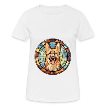 Karst berger chien race vitrail coloré Wa - T-shirt respirant Femme - blanc - Devant - AI Model Female 172 dark (172cm)