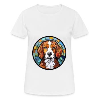 Kooikerhondje chien race vitrail coloré Wat - T-shirt respirant Femme - blanc - Devant - AI Model Female 172 dark (172cm)