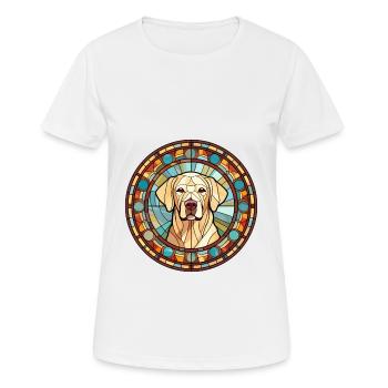 Labrador Retriever Hunderasse Buntglas Colorfu - Frauen T-Shirt atmungsaktiv - Weiß - Vorne - AI Model Female 172 dark (172cm)