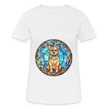Middle Asian Ovtcharka Dog Breed Stained Glass Col - Women's Breathable T-Shirt - white - Front - AI Model Female 172 dark (172cm)