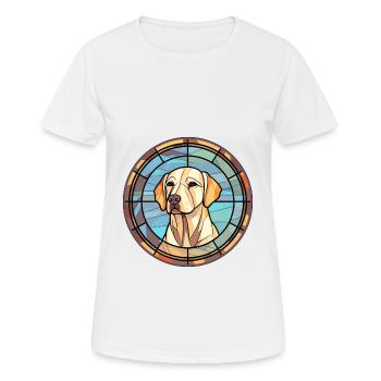 Labrador Hunderasse Buntes Glas Buntes Wassercol - Frauen T-Shirt atmungsaktiv - Weiß - Vorne - AI Model Female 172 dark (172cm)