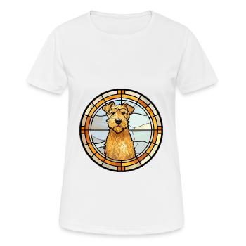 Lakeland Terrier chien race vitrail coloré - T-shirt respirant Femme - blanc - Devant - AI Model Female 172 dark (172cm)