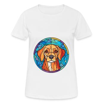 Lapinporokoira Dog Breed Stained Glass Colorful Wa - Women's Breathable T-Shirt - white - Front - AI Model Female 172 dark (172cm)