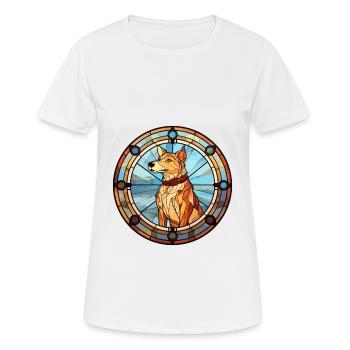 Laufhund Hunderasse Buntes Glas Buntes Wassercol - Frauen T-Shirt atmungsaktiv - Weiß - Vorne - AI Model Female 172 dark (172cm)