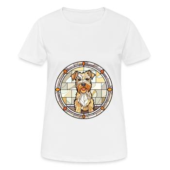 Lucas Terrier chien race vitrail coloré Wat - T-shirt respirant Femme - blanc - Devant - AI Model Female 172 dark (172cm)