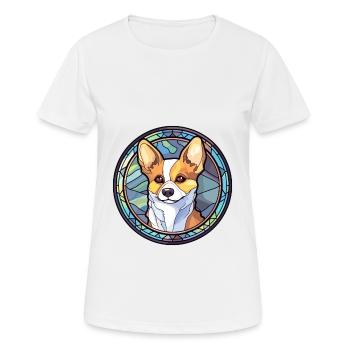 Lundehund Chien Race Vitrail Coloré Waterco - T-shirt respirant Femme - blanc - Devant - AI Model Female 172 dark (172cm)