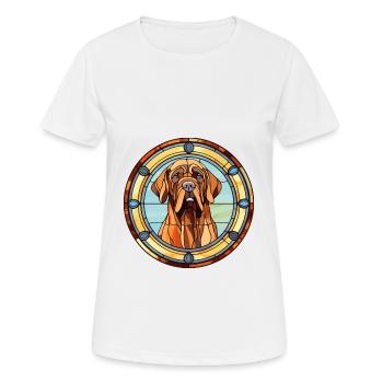 Mallorca Mastiff chien race vitrail coloré - T-shirt respirant Femme - blanc - Devant - AI Model Female 172 dark (172cm)