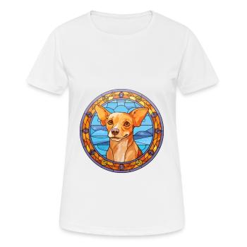 Mallorca Ratter Hunderasse Buntes Glas Bunt Wa - Frauen T-Shirt atmungsaktiv - Weiß - Vorne - AI Model Female 172 dark (172cm)
