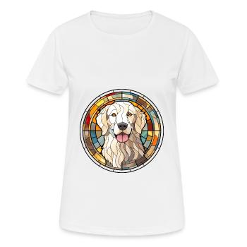 Maremma Sheepdog Dog Breed Stained Glass Colorful - Women's Breathable T-Shirt - white - Front - AI Model Female 172 dark (172cm)