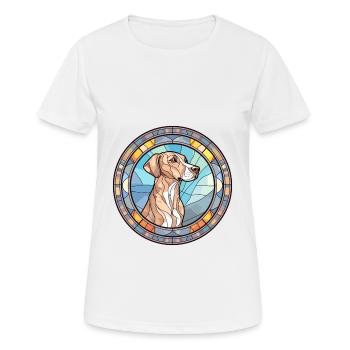 Mountain Cur Dog Breed Stained Glass Colorful Wate - Women's Breathable T-Shirt - white - Front - AI Model Female 172 dark (172cm)