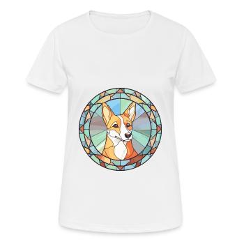 Norwegische Lundehund Hunderasse Buntglas Farbe - Frauen T-Shirt atmungsaktiv - Weiß - Vorne - AI Model Female 172 dark (172cm)