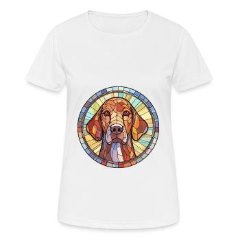 Plott Hund Hund Rasse Buntes Glas Buntes Wasser - Frauen T-Shirt atmungsaktiv - Weiß - Vorne - AI Model Female 172 dark (172cm)