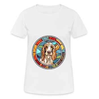 Petit Basset Griffon Vendeen Dog Breed Stained Gla - Women's Breathable T-Shirt - white - Front - AI Model Female 172 dark (172cm)